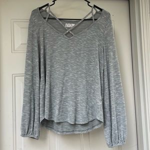 Maurices 24/7 Cross Chest Bubble Sleeve Sweater